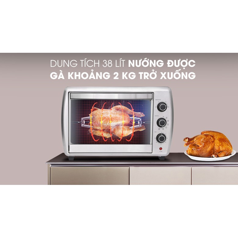 Lò nướng để bàn Electrolux EOT38MXC 38 lít