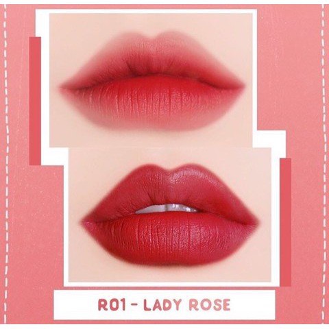 Son Thỏi Black Rouge R01 - Lady Rose: Đỏ cherry