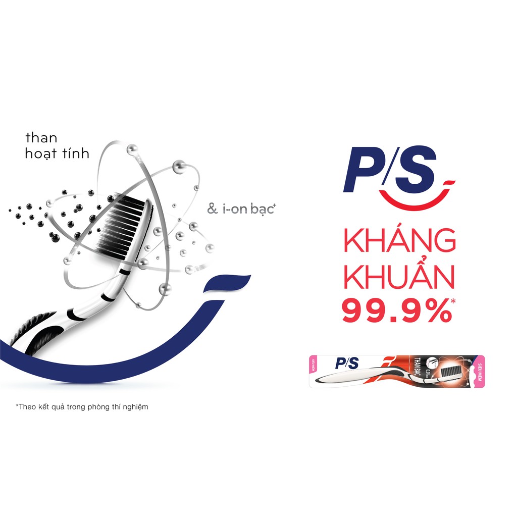 Bàn chải đánh răng P/S than bạc kháng khuẩn 99.9%