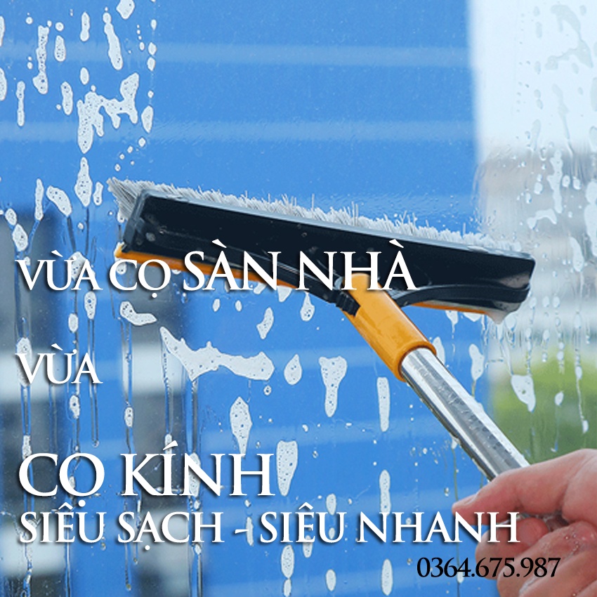 Chổi cọ nhà vệ sinh bồn cầu toilet thiết kế thông minh vừa cọ nhà tắm vừa cọ kính siêu sạch và nhanh khô