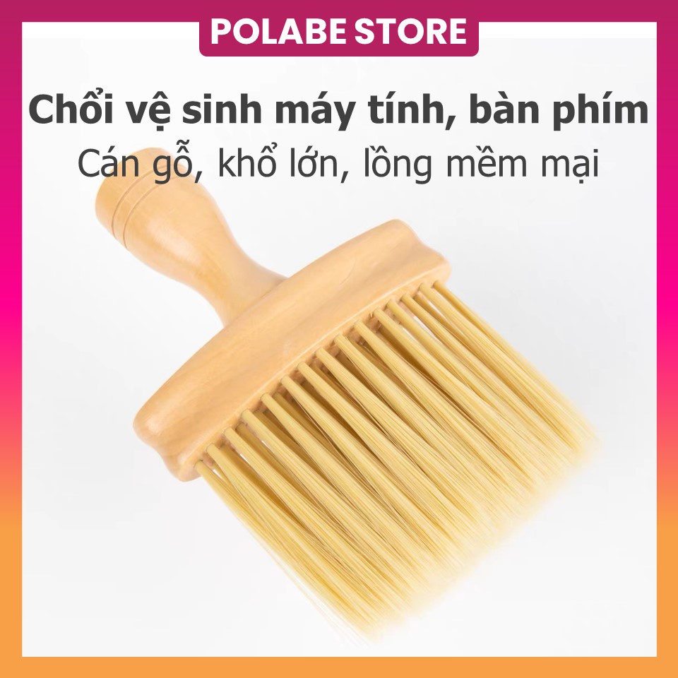 Chổi vệ sinh bàn phím cơ cọ vệ sinh máy tính laptop bằng gỗ cao cấp chổi quét bụi đa năng - Polabe Store
