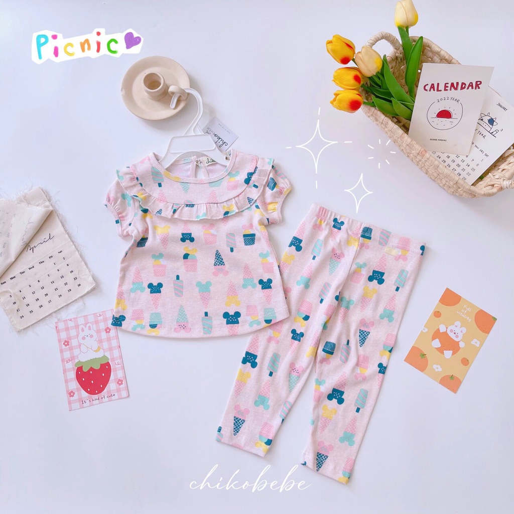 Sét bộ bé gái bèo nhún siêu cute.