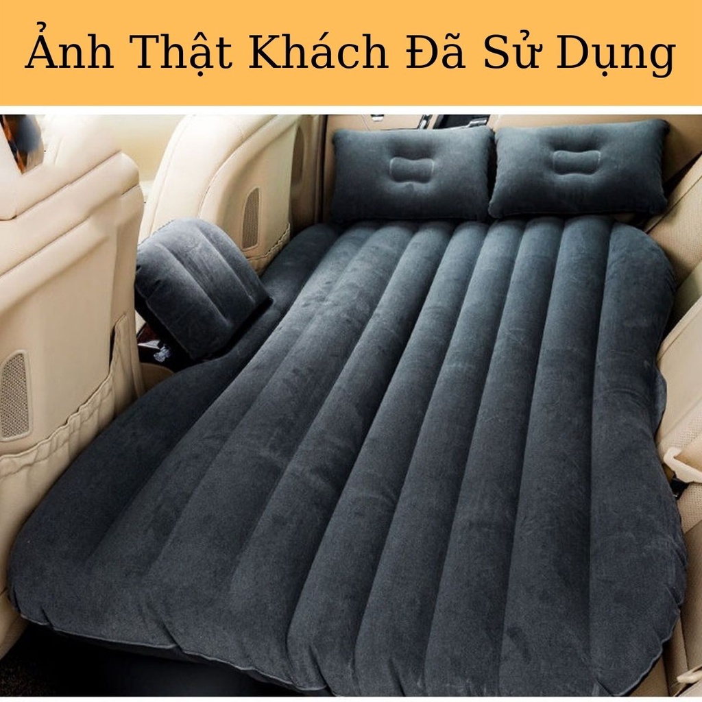 Đệm hơi ô tô, Nệm xe hơi giường trên xe có gối chặn cho bé kèm bơm điện cắm xe