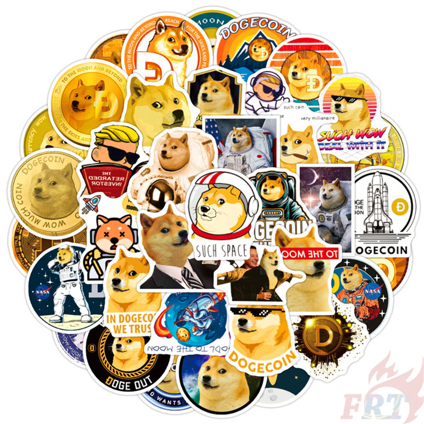 ❉ Dogecoin Series 02 Stickers ❉ 50Pcs/Set DIY Fashion Luggage Laptop Skateboard Decals Doodle Stickers