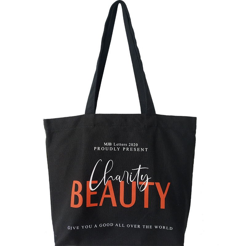 Túi tote túi vải canvas Beautycharity phong cách Hàn quốc,có khóa miệng ngăn phụ bên trong thời trang ulzzang-Haka store