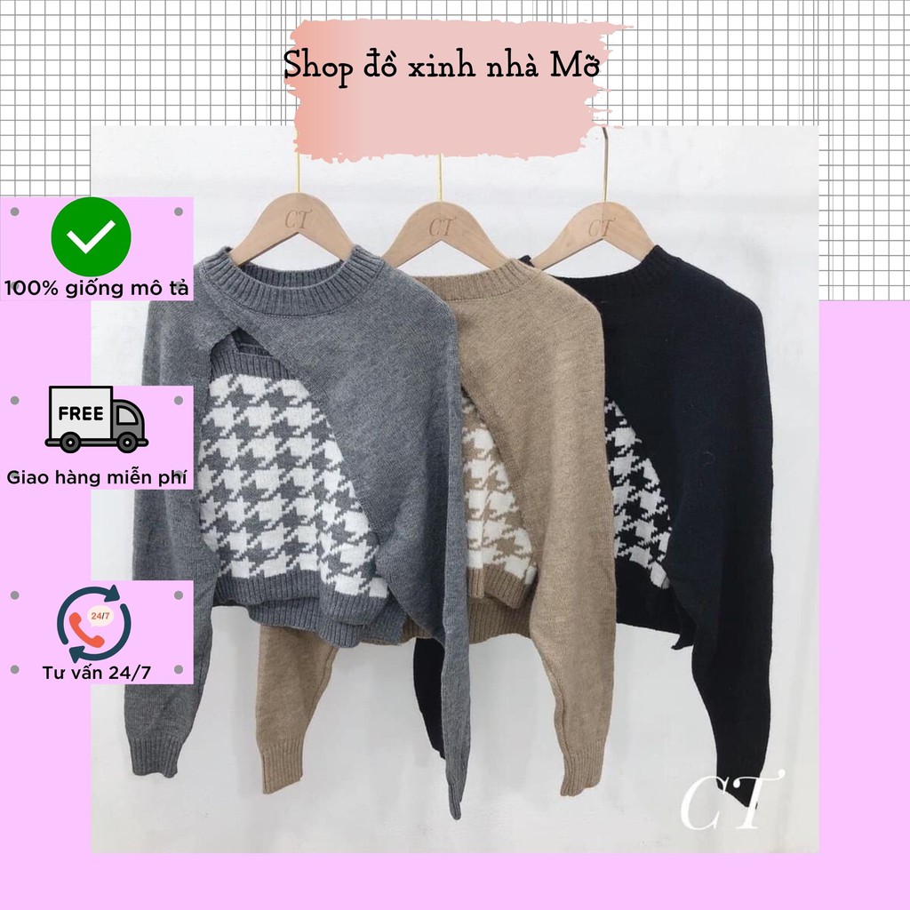 Sét áo len 2 món gồm áo 2 dây kèm áo quây ngoài hàng QCCC