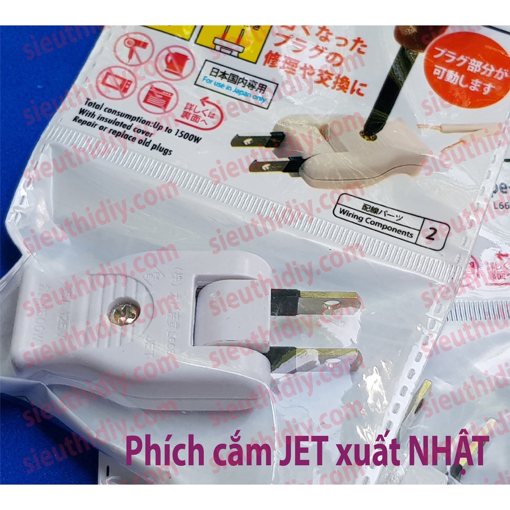 Phích cắm gật gù JET xuất NHẬT, phích cắm nối dài CHÂN ĐỒNG