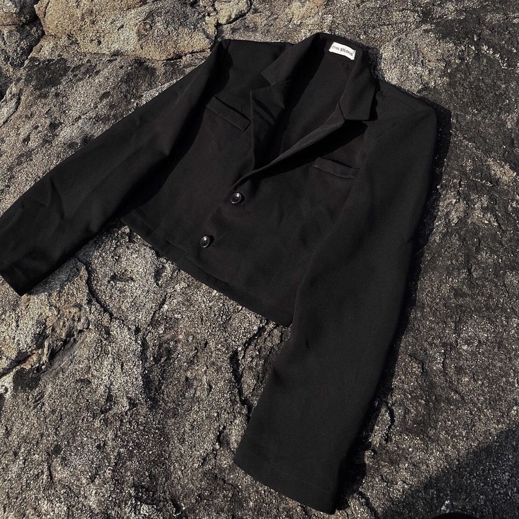 Áo khoác blaze nữ áo vest khoác croptop dáng rộng xuân hè EMMASTUDIOS