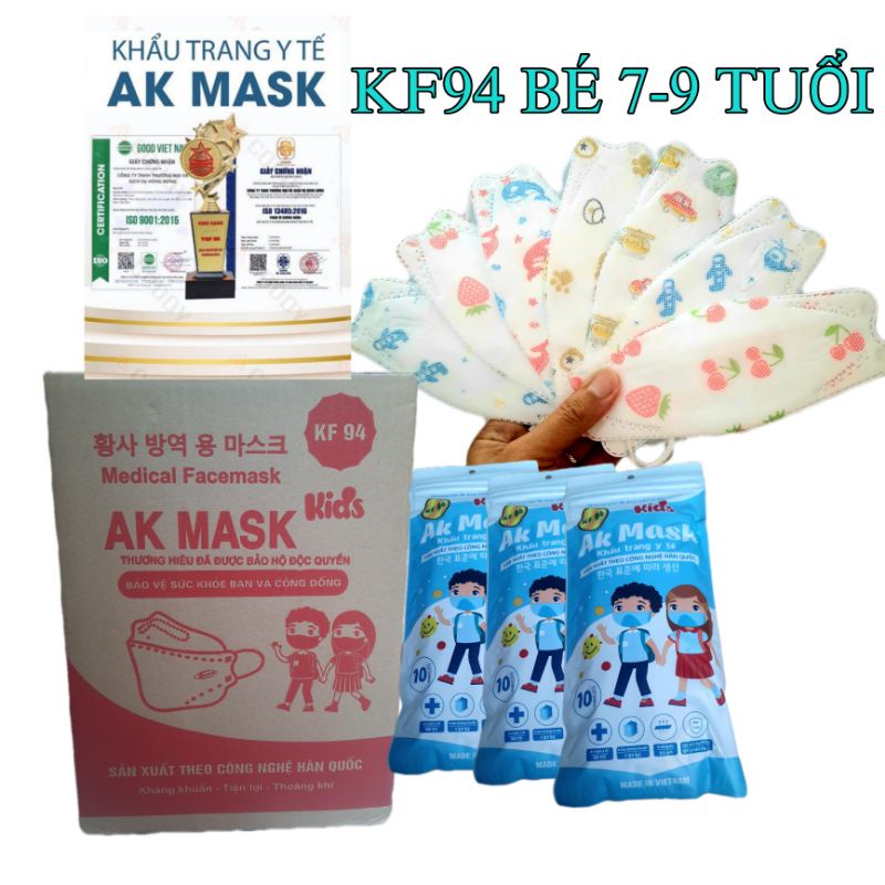 COMBO 50 cái Khẩu trang trẻ em, Ak Mask 4 lớp, phù hợp cho bé 7-8-9 tuổi, có nhiều họa tiết cho bé lựa(có chứng từ Y Tế)