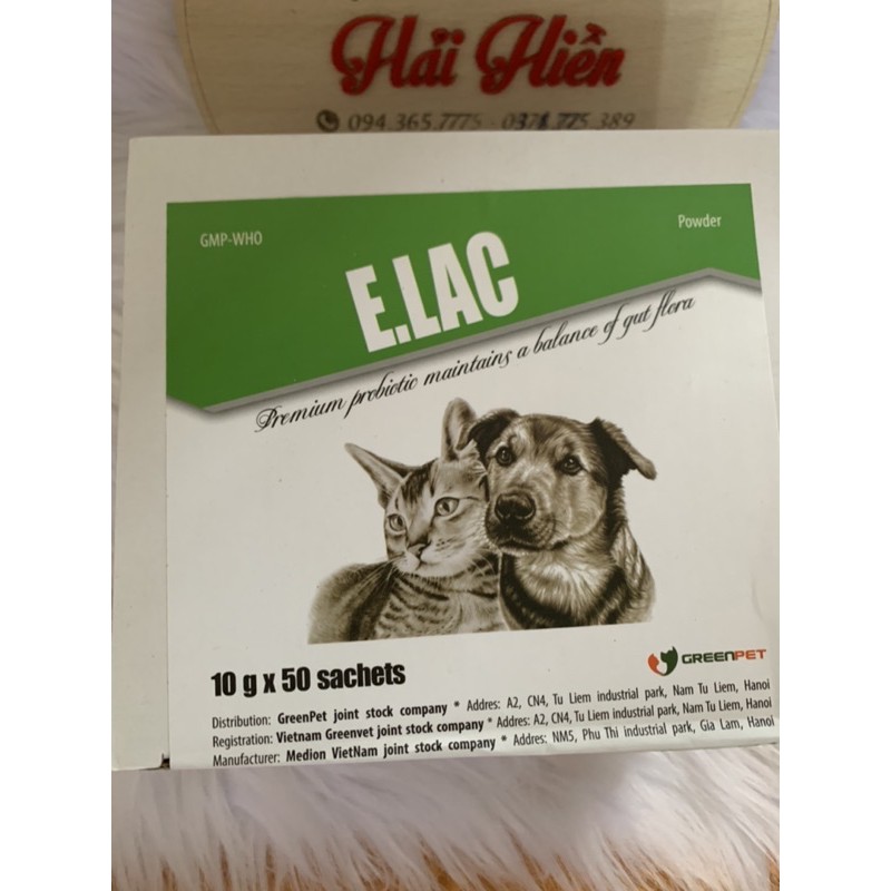 Men tiêu hoá chó mèo - 10g E.LAC - men sống chống rối loạn tiêu hoá