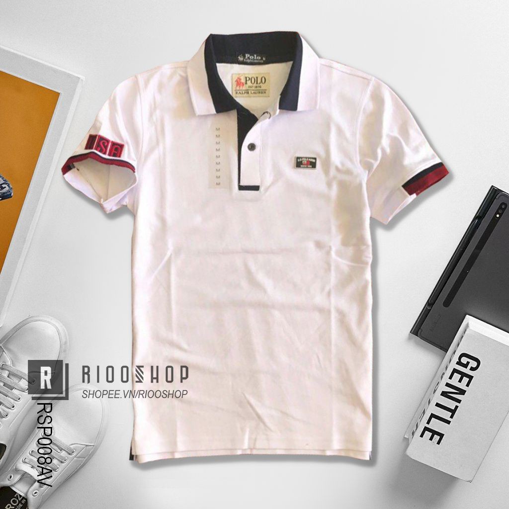 [XẢ KHO] Áo thun nam ngắn tay polo phối viền cao cấp RSP008AV - áo phông nam có cổ Riooshop | BigBuy360 - bigbuy360.vn