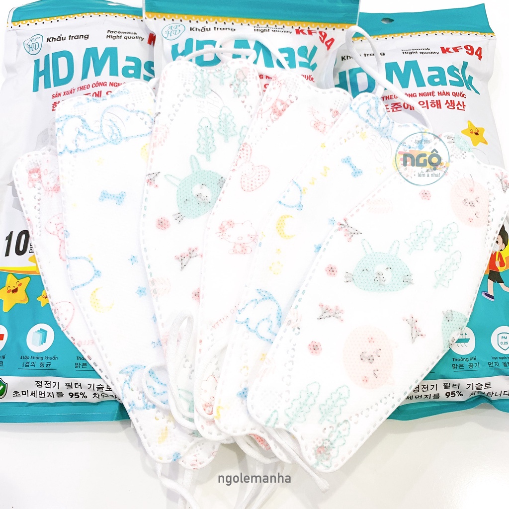 [CHÍNH HÃNG] SET 50 CHIẾC KHẨU TRANG KF94 4 Lớp HD An Phong - Hoàng Dũng Mask Chống Bụi Mịn Và Kháng Khuẩn Hàn Quốc