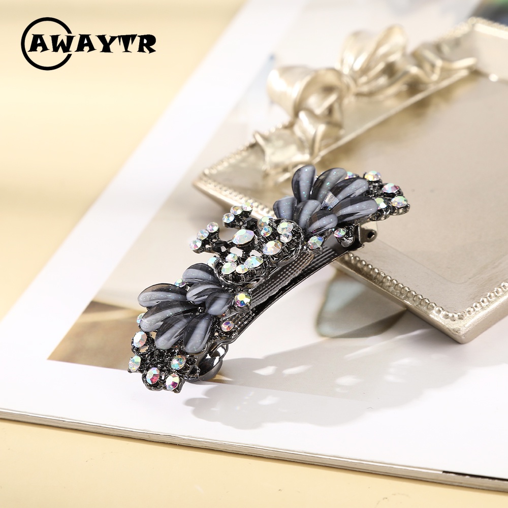 Kẹp Tóc Đính Đá Pha Lê Nhân Tạo 7Cm Thời Trang Cho Nữ