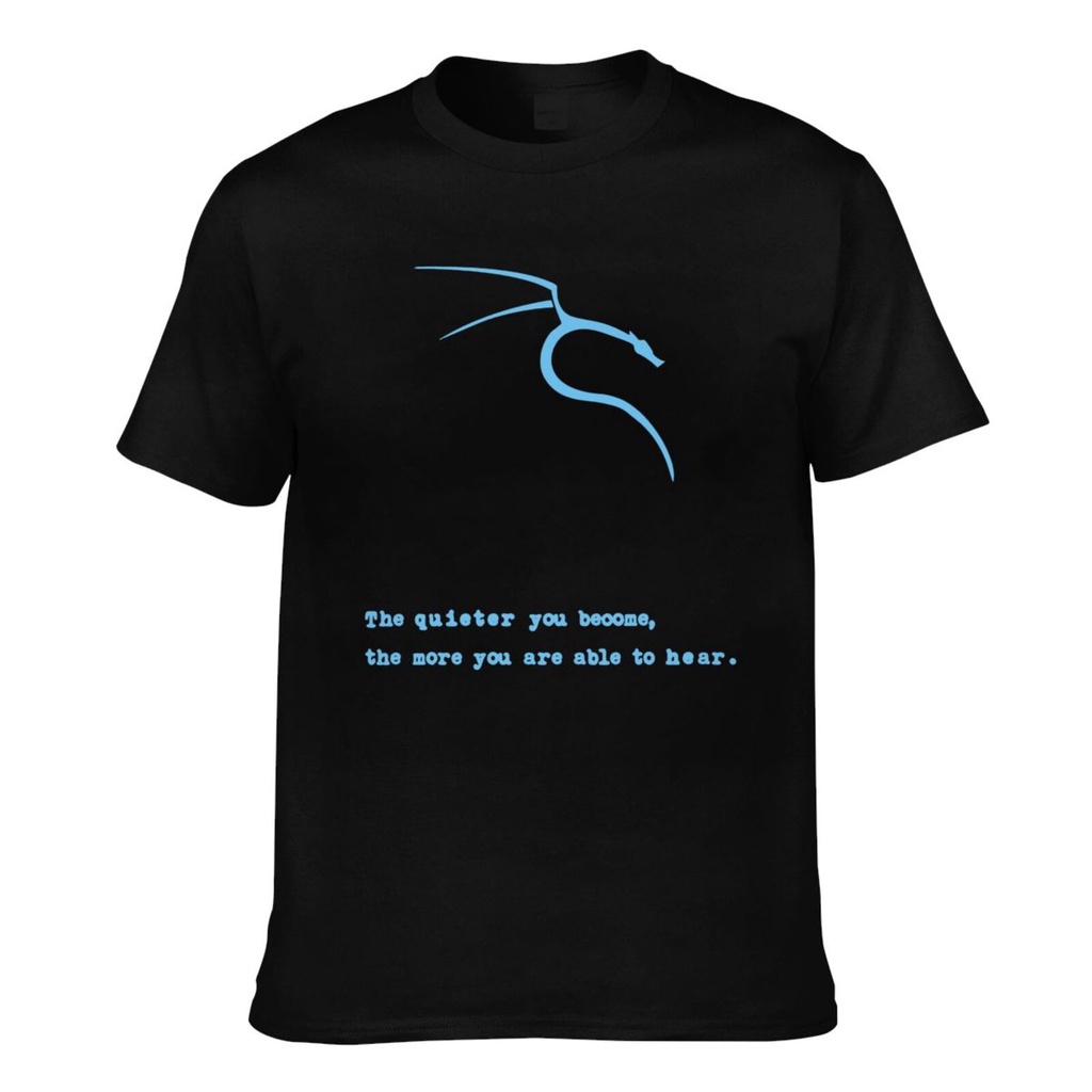 Kali Linux Bạn càng yên tĩnh hơn Bạn càng có thể nghe thấy Áo thun nam thời trang Phong cách mát mẻ 