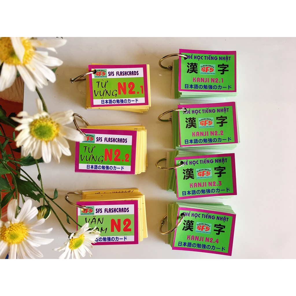 Flashcard N2 - Thẻ học tiếng Nhật N2 có ép plastic chống nước