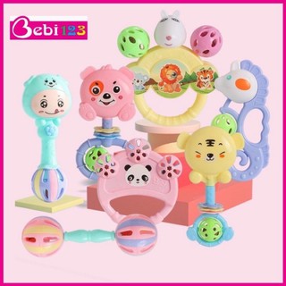 [G05] Bộ đồ chơi 7 món xúc xắc lục lạc nhiều màu sắc cho bé S020