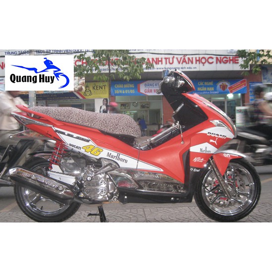 Tem trùm air blade đỏ trắng ducati đời 2011, độ team trùm ab dán phủ dàn áo xe đỏ trắng ducati rẻ đẹp