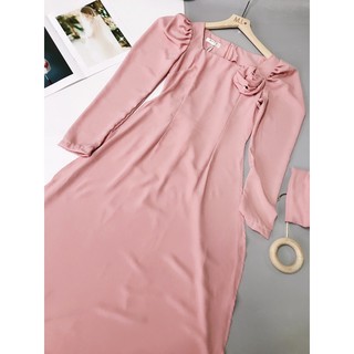 Set áo dài voan lụa đính hoa