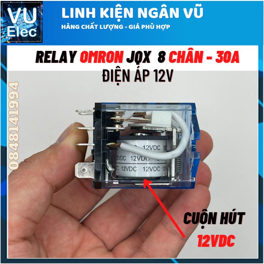Relay OMRON JQX 12-24-220V 8 chân 30A