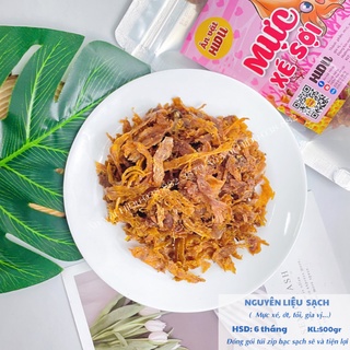 Mực tẩm xé sợi Nha Trang 500gr Ăn vặt HiDu vừa ngon vừa rẻ