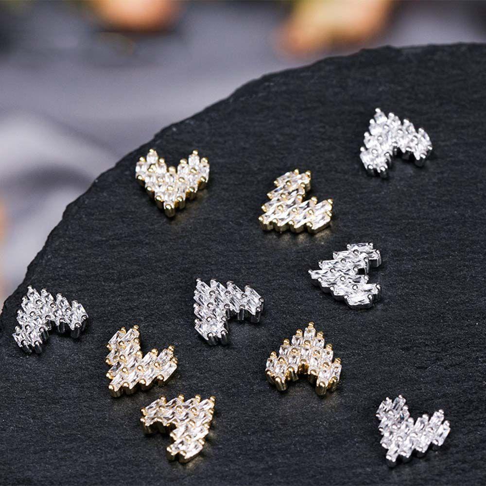 OCEANMAP Phụ Kiện Trang Trí Móng Tay Nghệ Thuật Hình Trái Tim Bằng Hợp Kim