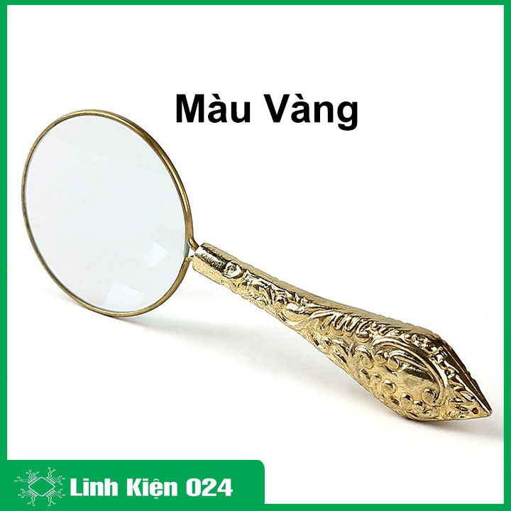 Kính lúp quang học cầm tay HD 18155-6 kim loại, hoa văn đẹp dùng để đọc, sửa chữa điện tử