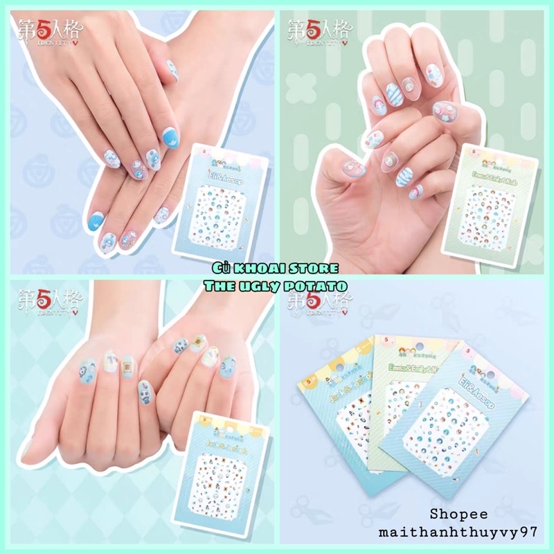 Sticker miếng dán trang trí móng nhân vật Identity V chính hãng NetEase