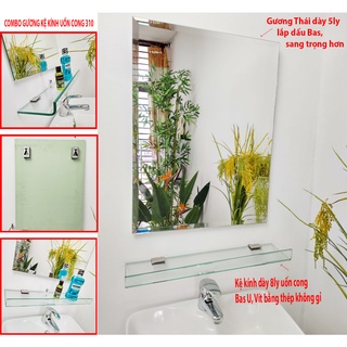 Combo gương kệ kính uốn cong 310