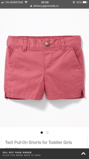 Quần short bé gái Old Navy xuất xịn.