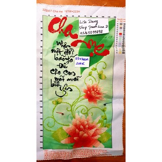 Tranh thêu cha mẹ55x34cm