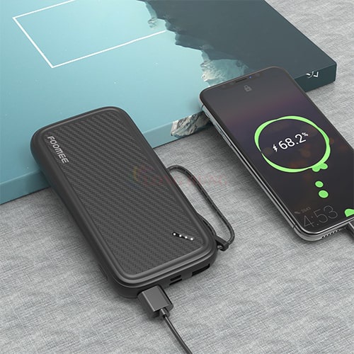 Sạc dự phòng Foomee 10000mAh AU10 - Hàng chính hãng - Sạc nhiều thiết bị cùng lúc, vật liệu chống cháy tốt