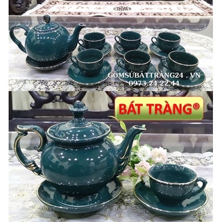 BỘ ẤM TRÀ CAO CẤP ẤM CHÉN UỐNG TRÀ BÁT TRÀNG QUÀ TẶNG ĐẸP