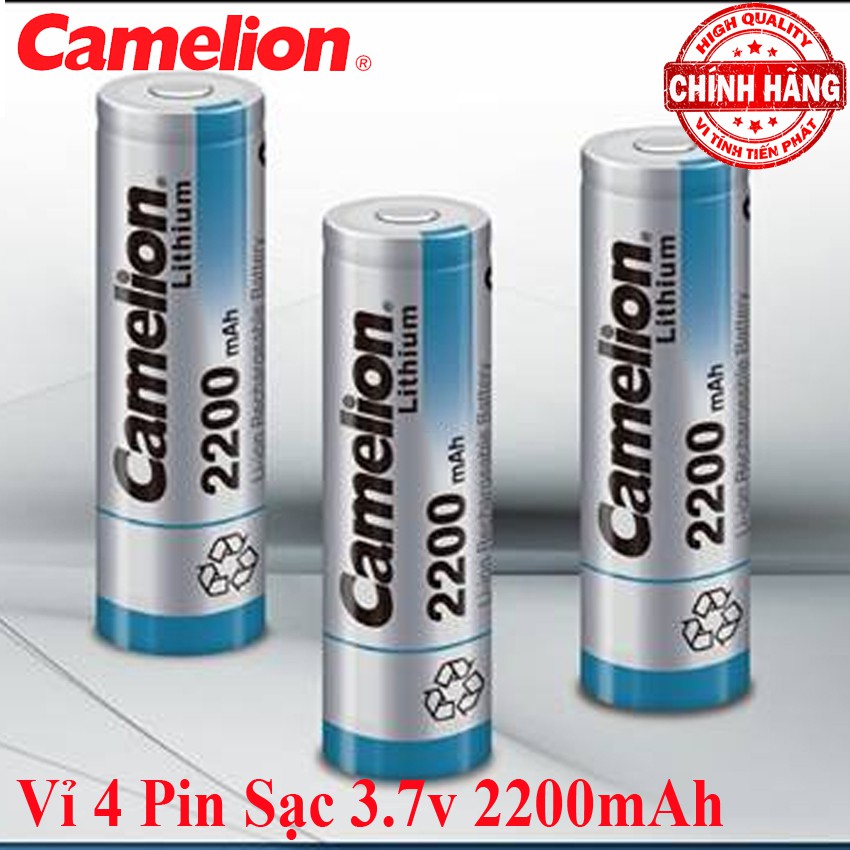 Vỉ 4 Viên Pin Sạc 3.7V 2200mAh Camelion Rechargeable ICR 18650 22BP2