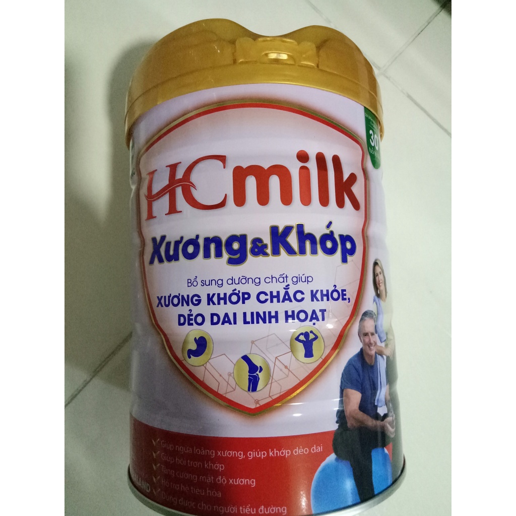 SỮA DÀNH CHO NGƯỜI XƯƠNG KHỚP, TIỂU ĐƯỜNG HCMILK LON 900G, giúp xương chắc khỏe, khớp linh hoạt