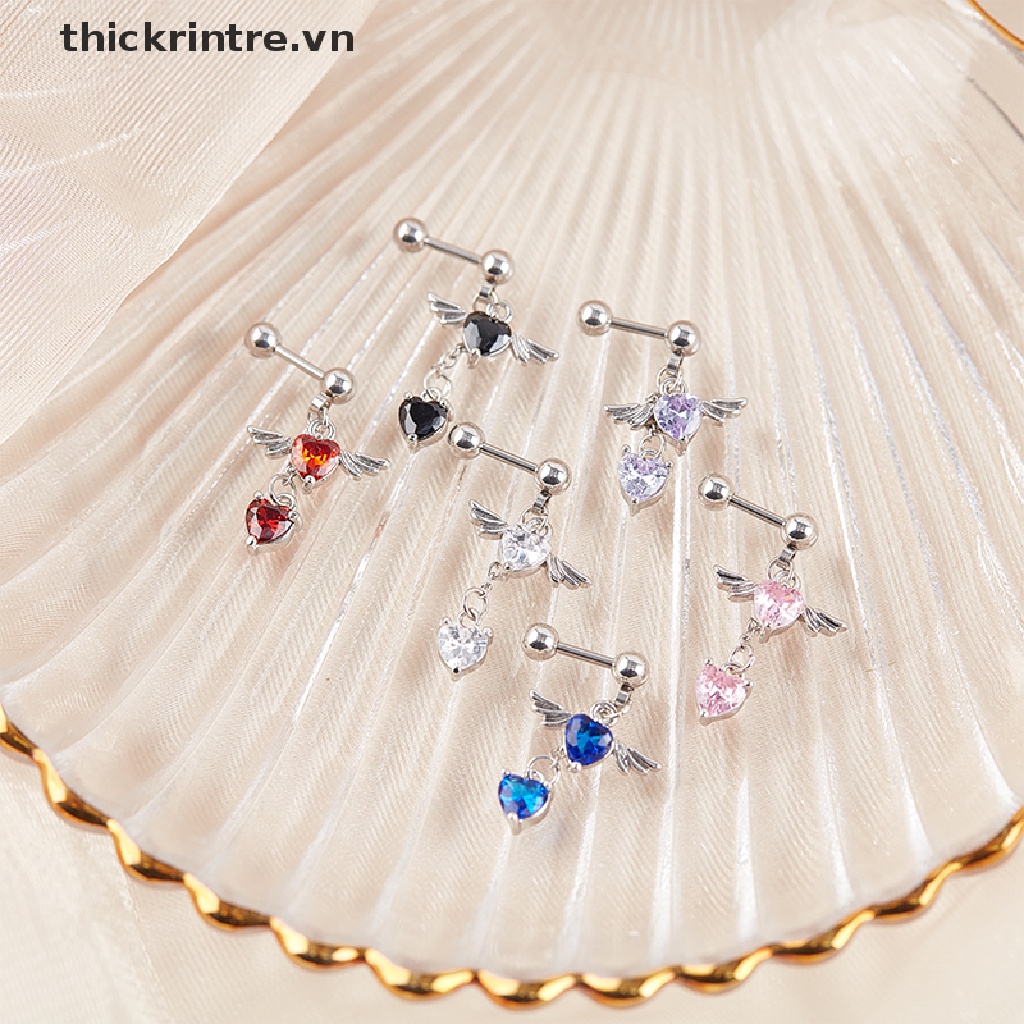 1 Khuyên Tai Cánh Thiên Thần Bằng Thép Không Gỉ