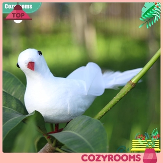 ᲦCM 2pcs White Foam Feather Simulation Doves Wedding Table Decor Home Craft