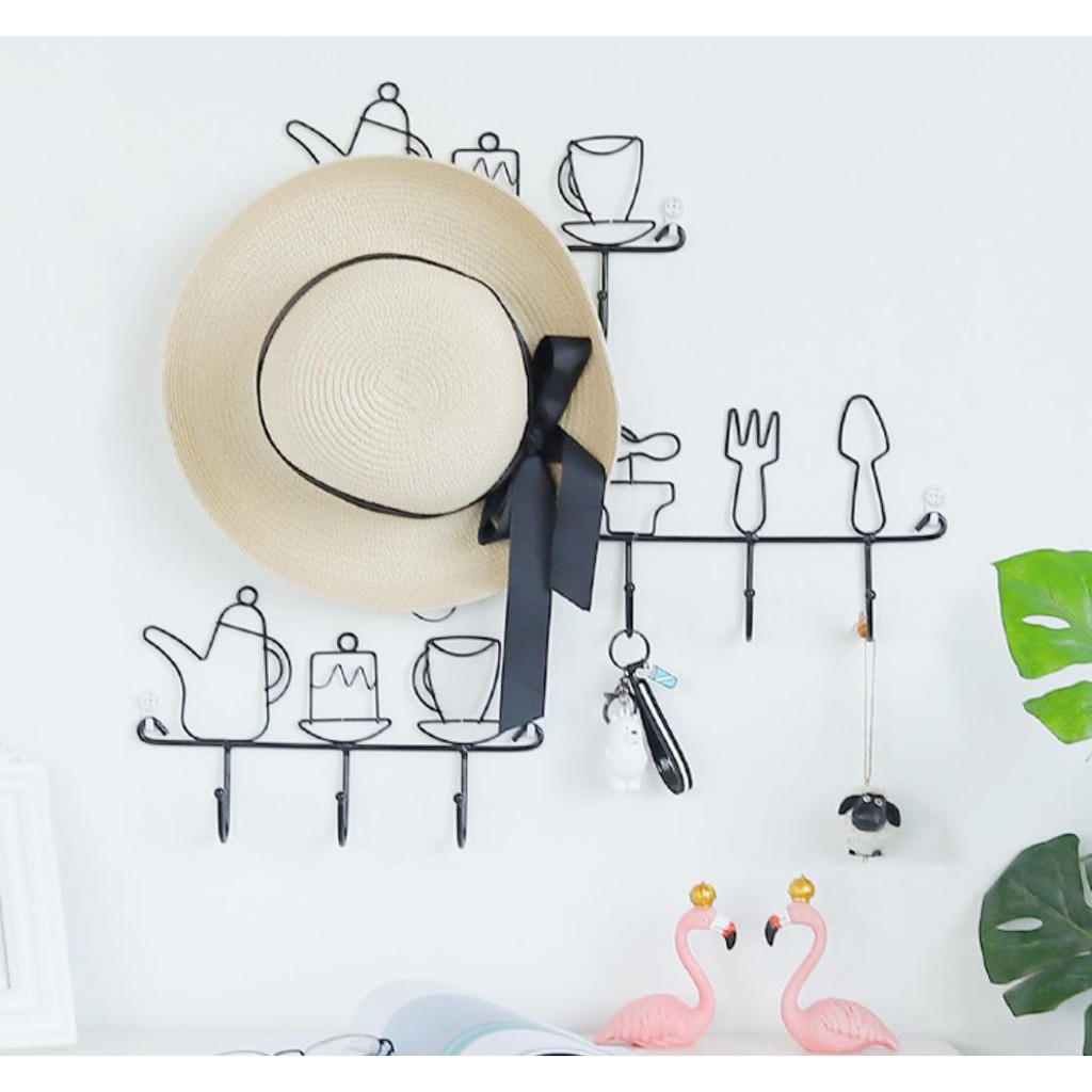 Móc Treo Tường Nhà Bếp Sáng Tạo Hình Ấm, Dĩa BlueBell