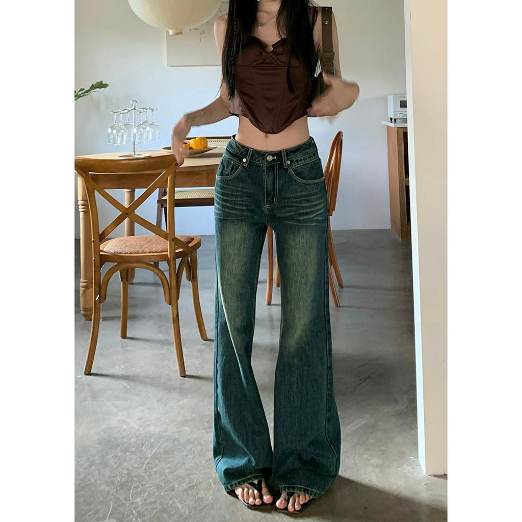 QADCOL Quần Jeans Dài Ống Loe Thời Trang Dành Cho Nữ