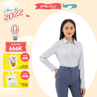 Áo Sơ mi nữ YODY cổ đức dài tay nano - 	SMN5090