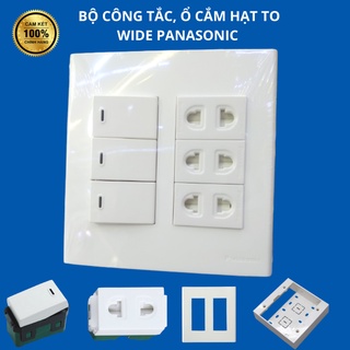Bộ công tắc, ổ cắm hạt to WIDE Panasonic+ đế nổi Nanoco.