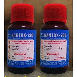 Hantox 200 50 ml thuốc diệt ruồi, muỗi, ve, bọ chét, mạt gà, chó