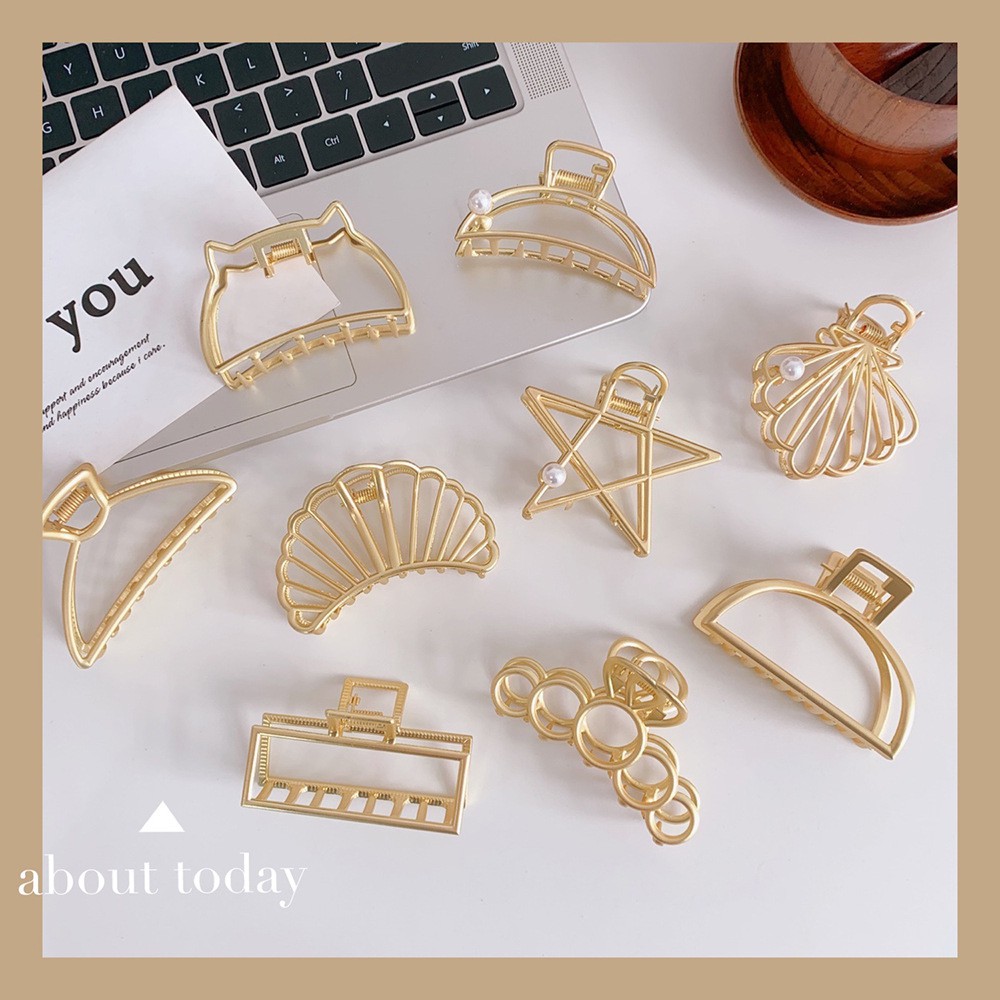 Kẹp Càng Cua Xước Tóc Khung Kim Loại Metal Hair Clip