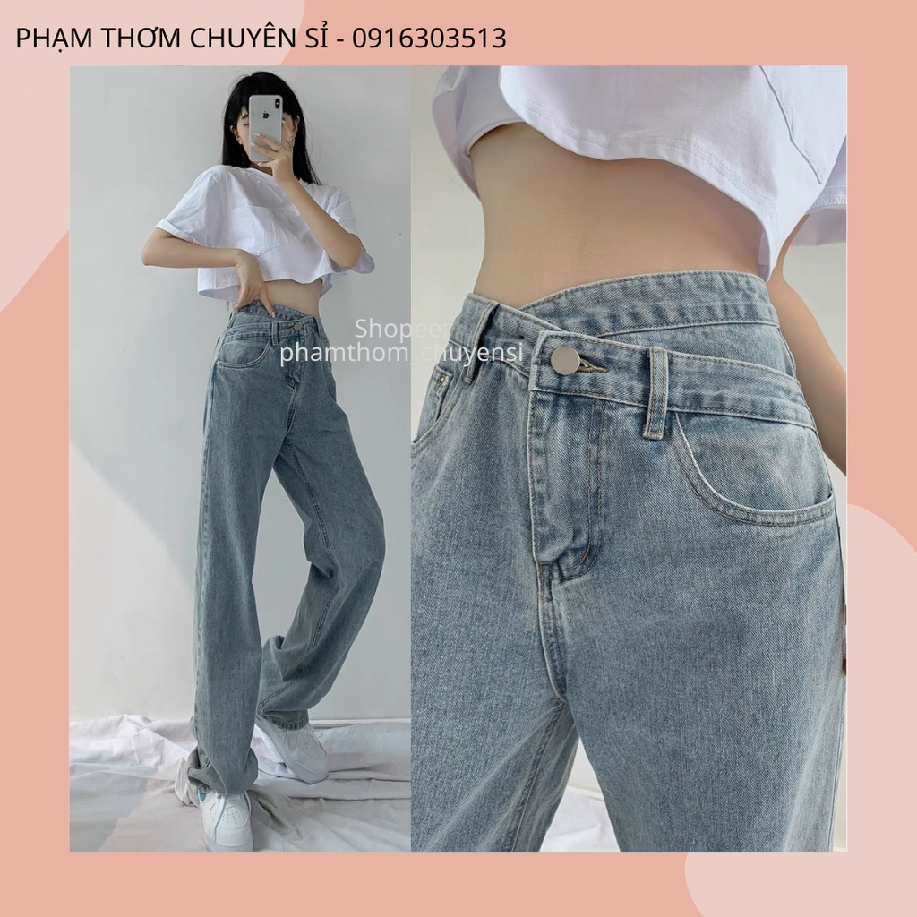 Quần jeans cạp lệch - SHOP THƠM PHẠM
