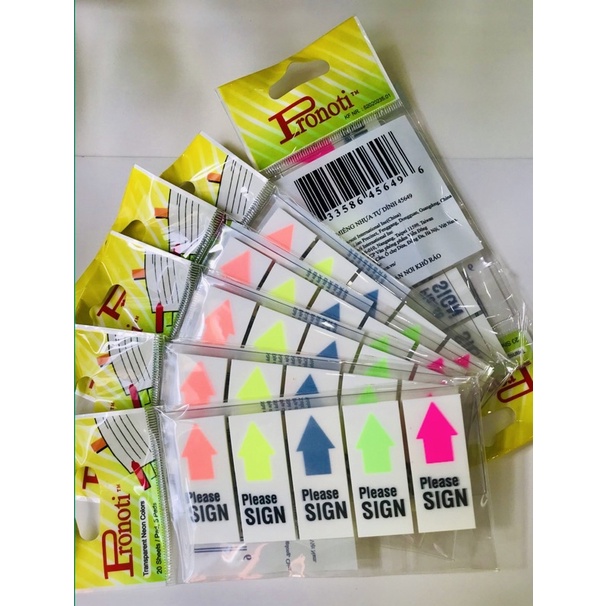 Giấy note nhựa Please Sign Here Pronoti