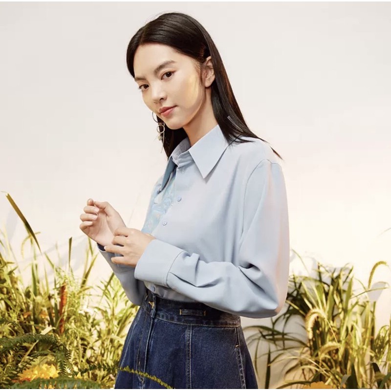 Áo sơ mi xanh Eifini