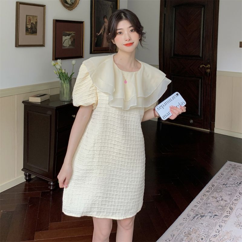 Đầm babydoll cổ bèo voan