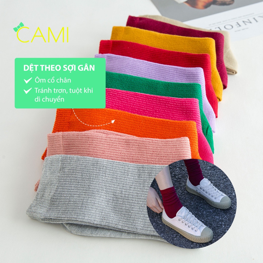 Vớ cổ cao nam nữ chất liệu cao cấp, thoáng khí, nhiều màu sắc lựa chọn - Cami - CMPK246