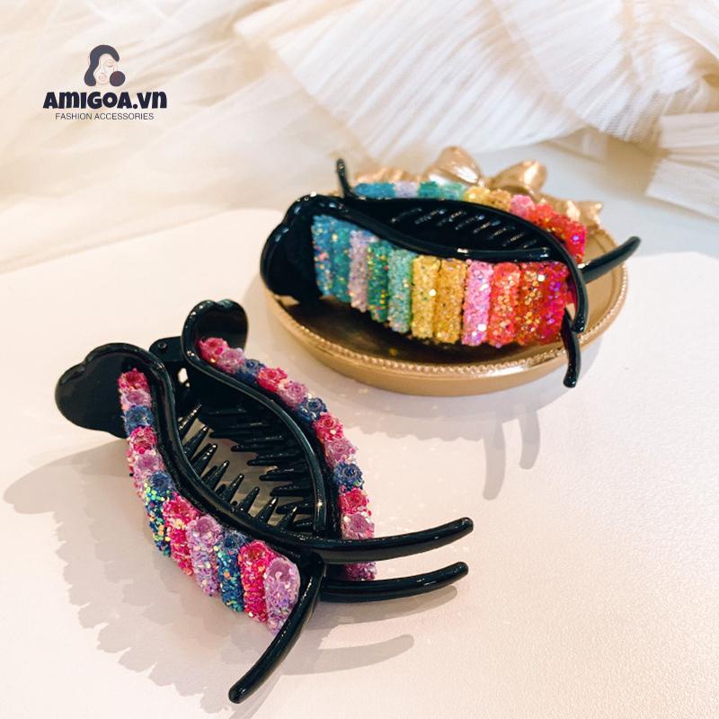 Kẹp Tóc Họa Tiết Cầu Vồng Dễ Thương Thời Trang Cho Nữ