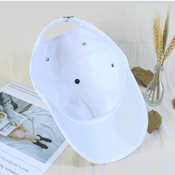 Nón kết mũ lưỡi trai nam nữ HOT màu trắng trơn thoáng mát
