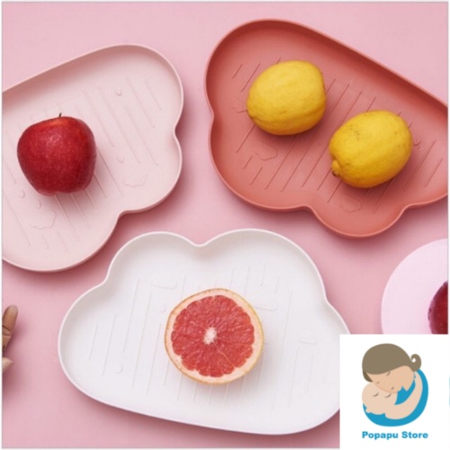 Khay ăn dặm hình đám mây, hoa quả đựng bát ăn dặm tiện dụng ngộ nghĩnh cho bé yêu - Popapu store